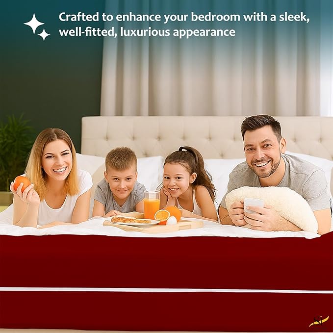 Mattress Protector 48x75 3/4 Full Bunk 100% Waterproof Zippered Cover, 8 Inch Deep, Six-Sided Encasement for Camper & Travel Trailer Beds (Burgundy)