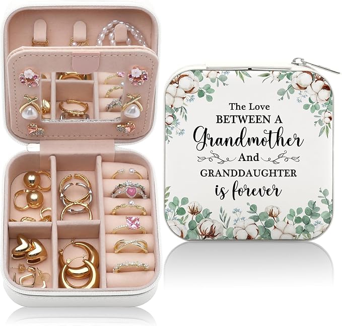 Grandma and Granddaughter Gift Jewelry Box, Grandma Gifts from Granddaughter, Granddaughters Gifts from Grandmother, Best Unique Birthday Christmas Gift for Grandmother Granddaughters Jewelry Case by WelcometoCEASQVAA