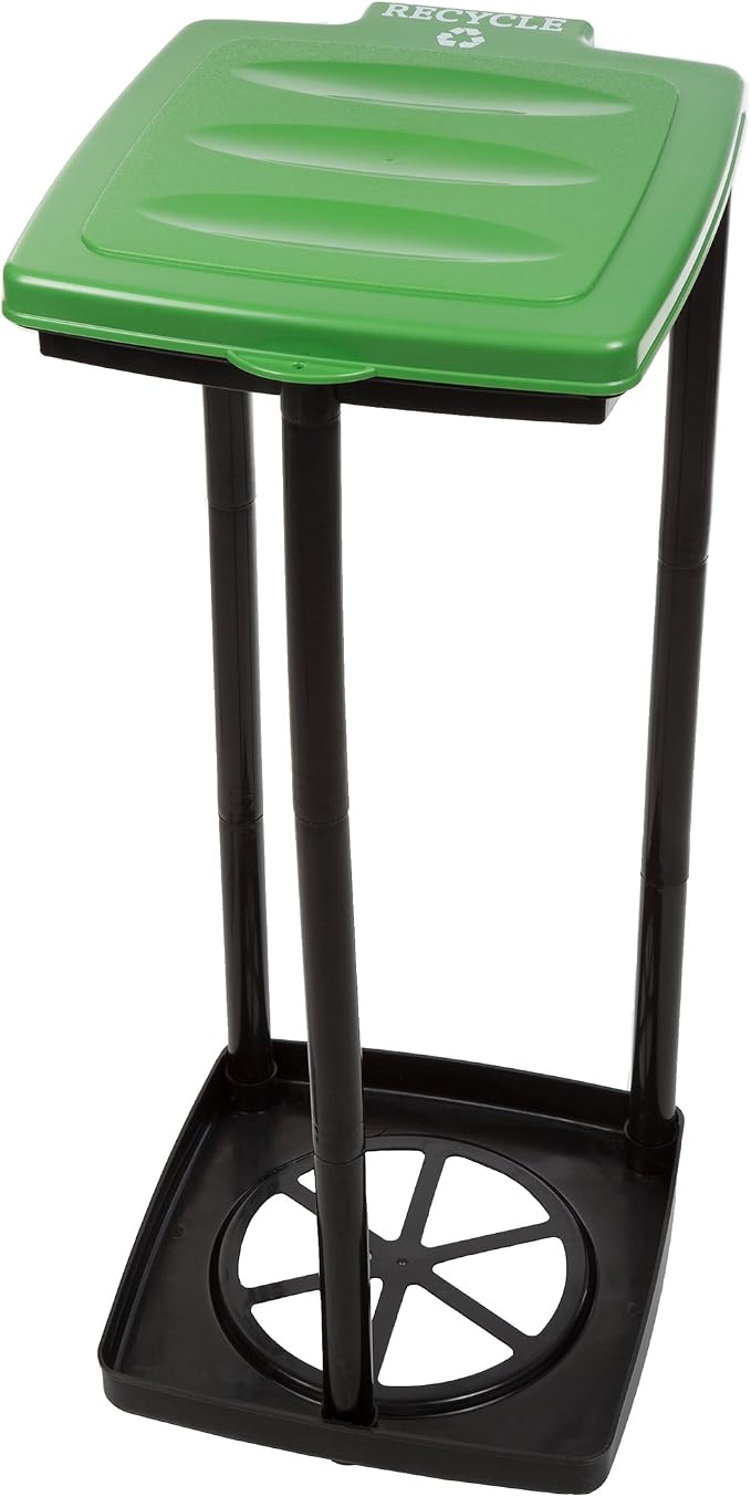 Portable Trash Bag Holder – Collapsible 13-Gallon Garbage Bin for Indoor/Outdoor Use, Camping, Recycling, and Parties – Durable Plastic Trash Can by Wakeman Outdoors (Green) by Wakeman