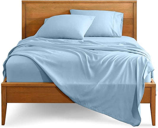 Bare Home Twin Sheet Set - 1800 Ultra-Soft Microfiber Twin Bed Sheets - Double Brushed - Deep Pockets - Easy Fit - 3 Piece Set - Bedding Sheets & Pillowcases (Twin, Light Blue)