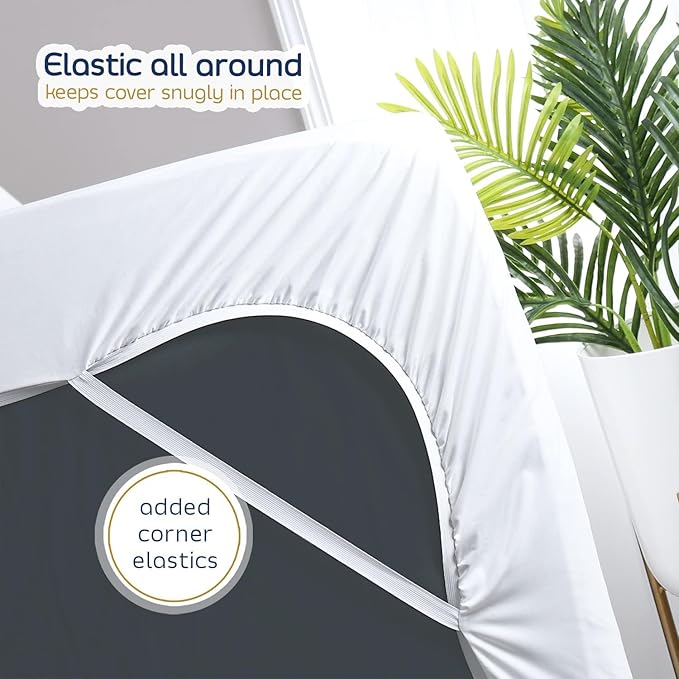 Nestl Waterproof Mattress Protector, Washable Mattress Cover, Fitted Mattress Pad with 17" Deep Pocket (Queen + 1 Pillow)