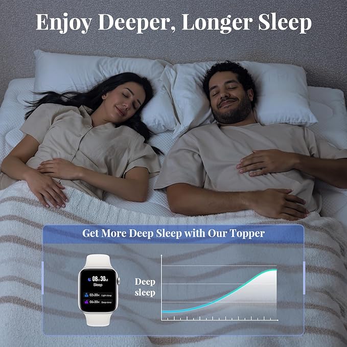 OhGeni Cooling 4 Inch Twin Size Dual Layer Mattress Topper, 2 Inch Gel Memory Foam, 2 Inch Soft Pillow Top Pad, Washable Bedroom Cover for Kids Mattresses, Extra Comfortable Sleep and Back Pain Relief