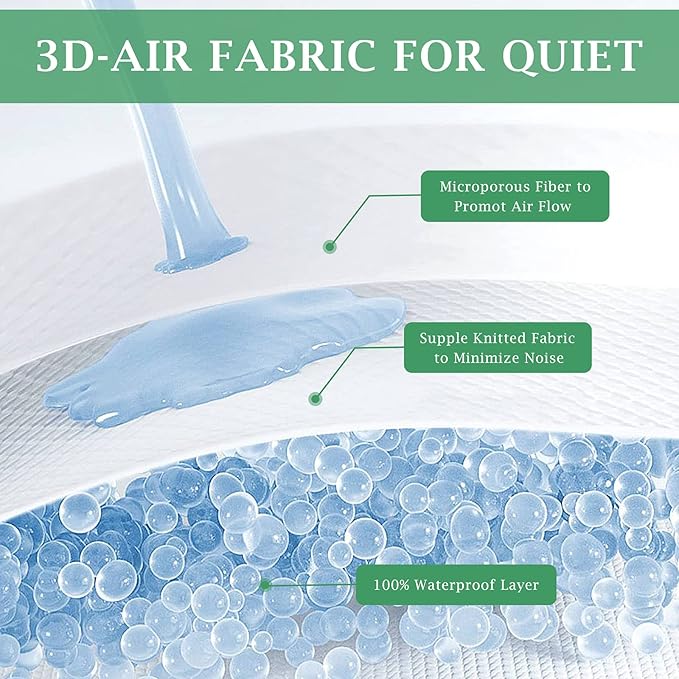 Lysam Mattress Protector King, Cooling Bed Mattress Cover Waterproof, 76"x 80" Bed Cover Noiseless Breathable Soft, Machine Washable Fitted Deep Pocket Mattress Pad Cooling for Baby Pregnant