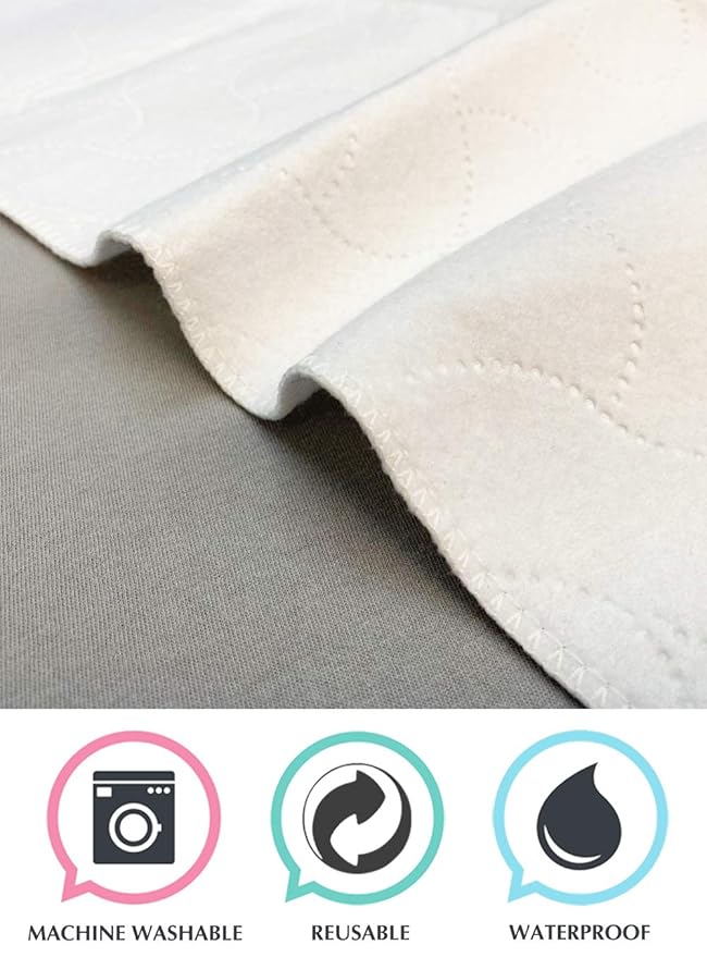 American Baby Company Waterproof Embossed Quilt-Like Flat Bassinet Protective Pad Cover White 15" X 33"