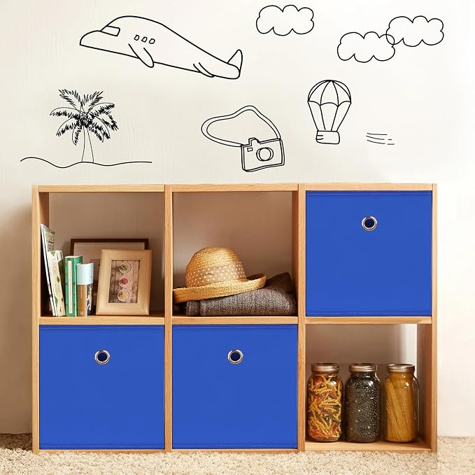 Foldable Storage Cubes Bins ,11 Inch Cloth Storage Cube Fabric Storage Box Cubes Organizer Baskets with Dual Handles for Home Organizer Set of 8 (Dark Blue) - Image 5
