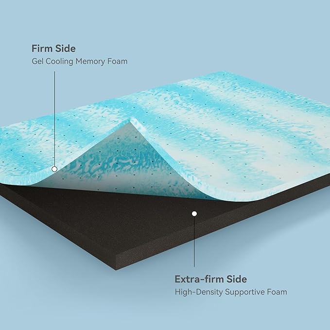 Extra Firm Mattress Topper: California King Size 3 Inch, High Density Bed Topper, Extra Support for Pain Relief,CertiPUR-US Oeko-Tex Certified 83x72
