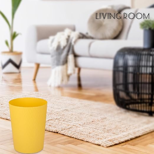 UUJOLY Small Trash Can Wastebasket Garbage Can Container Bins for Bathrooms, Laundry Room, Kitchens, Offices, Kids Rooms, Dorms (Yellow) - Image 3