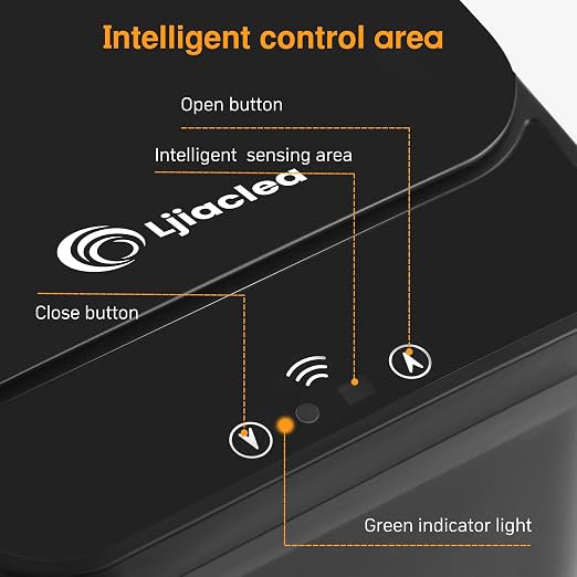 4 Gallon Bathroom Smart Touchless Trash Can for Kitchen Automatic Motion Sensor Rubbish Can with Lid Waterproof Narrow Small Garbage Bin for Kitchen, Toilet, Bedroom, RV(Black,Battery) - Image 5