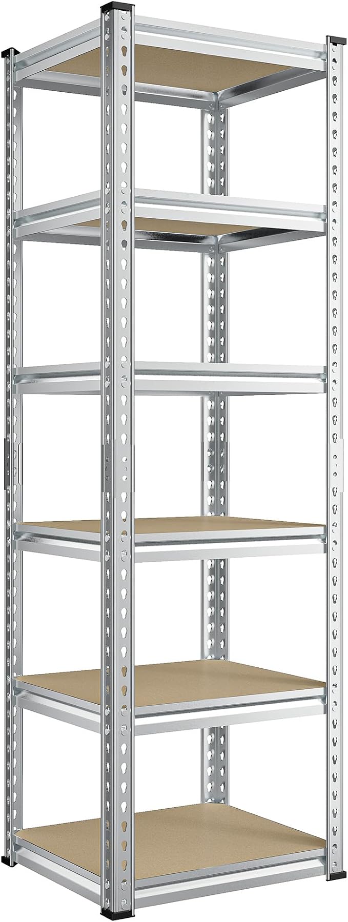 REIBII Storage Shelves 6 Tier Garage Shelving Heavy Duty Metal Shelving Loads 2250LBS Adjustable Garage Shelves for Pantry Closet Kitchen Basement 16" W x 16" D x 72" H, Silver by REIBII