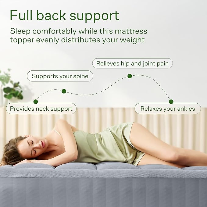 Ultra Soft California King Size Mattress Topper - Viscose Made from Bamboo Pillow Top Mattress Pad for Back Pain Relief - Naturally Cooling for Hot Sleepers, Gray