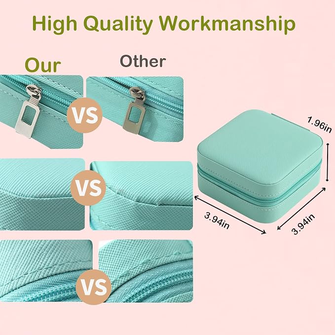 Travel Jewelry Case Bridesmaid Gifts Box,6 Pack Small Jewelry Box Mini Jewelry Organizer,PU Leather Portable Earring Storage Box for Women Girls Bridesmaid Proposal Gifts - Image 6