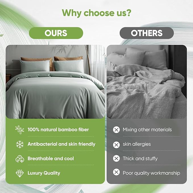 TWK Luxury Sheet Set, Genuine 100% Organic Viscose Derived from Bamboo, Cooling & Breathable, Silky Soft, Bedding Sheets & Pillowcases (Sea Glass, California King)