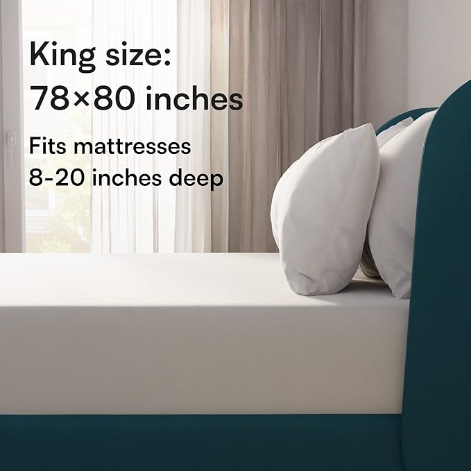 Niagara Waterproof Mattress Protector King 78x80 Cover Deep Pocket Breathable Noiseless 8-20Inches Bed Smooth Jersey Mattress Pad Cover Fully Ultra Thin Microfiber