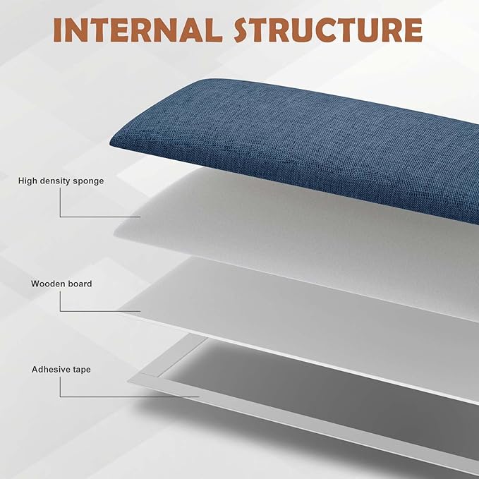 IF NOW Upholstered Wall Mounted Headboard, 3D Soundproof Wall Panels Peel and Stick for Queen Size, Reusable and Removable Tufted Bed Headboard in Navy Blue (9 Panels, 10" x 24")