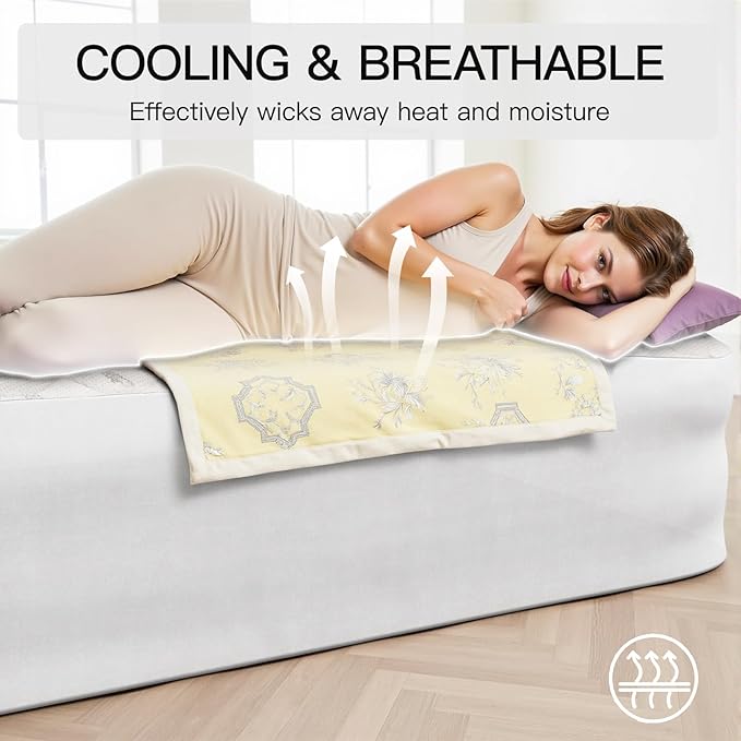 CHILLSUN Twin Mattress Pad Cover Air Mattress Topper, Twin Size Quilted Fitted Mattress Protector Cooling Hypoallergenic Material, Super Soft Breathable and Noiseless Down (15-23'' Deep Pocket)