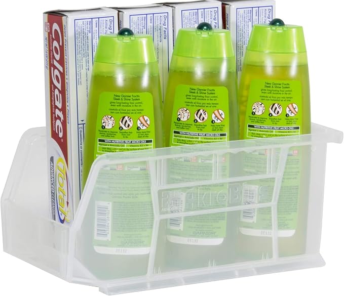Akro-Mils 30230 AkroBins Plastic Storage Bins, Space-Saving Stackable Bins for Garage, Pantry, Craft Organization, 11" x 5" x 5", Clear, 12-Pack - Image 9