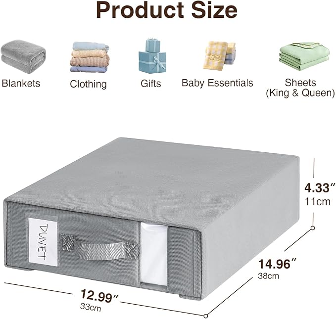 DIMJ Bed Sheet Organizers and Storage 8 Pack - Foldable Sheet Holder for Linen Bedding Storage Box for organization, Sheets Set Holder for Blanke, Towel (King & Queen Size), Grey - Image 5