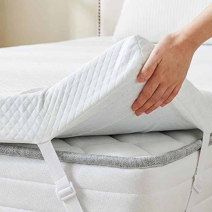 OLIXIS 2 Inch Mattress Topper, Full Gel Memory Foam Mattress Topper with Removable & Washable Cover, Ventilated Bed Pad for Back Pain Relief