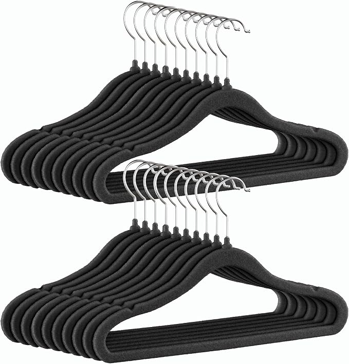 GoodtoU Kids Velvet Hangers Baby Hangers Black Infant Hanger for Closet Non Slip Children Hanger by GoodtoU