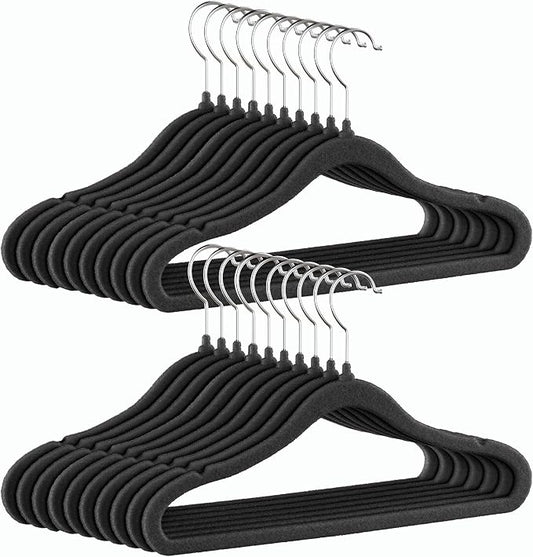 GoodtoU Kids Velvet Hangers Baby Hangers Black Infant Hanger for Closet Non Slip Children Hanger by GoodtoU