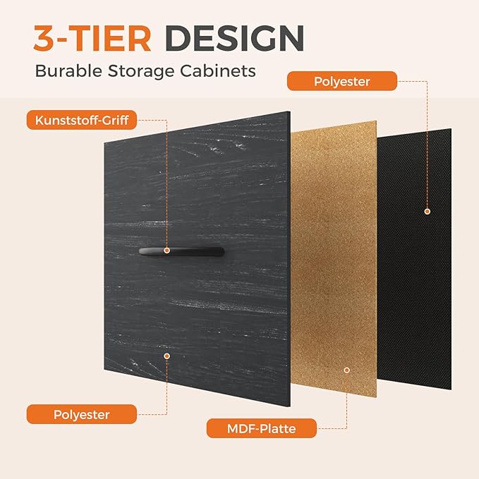 Sweetcrispy 8 Drawer Fabric Dresser for Bedroom, Tall Double Dresser Chest of Drawers with Sturdy Steel Frame and Wooden Top, Storage Organizer with Easy Pull Handles,Black Wood Grain