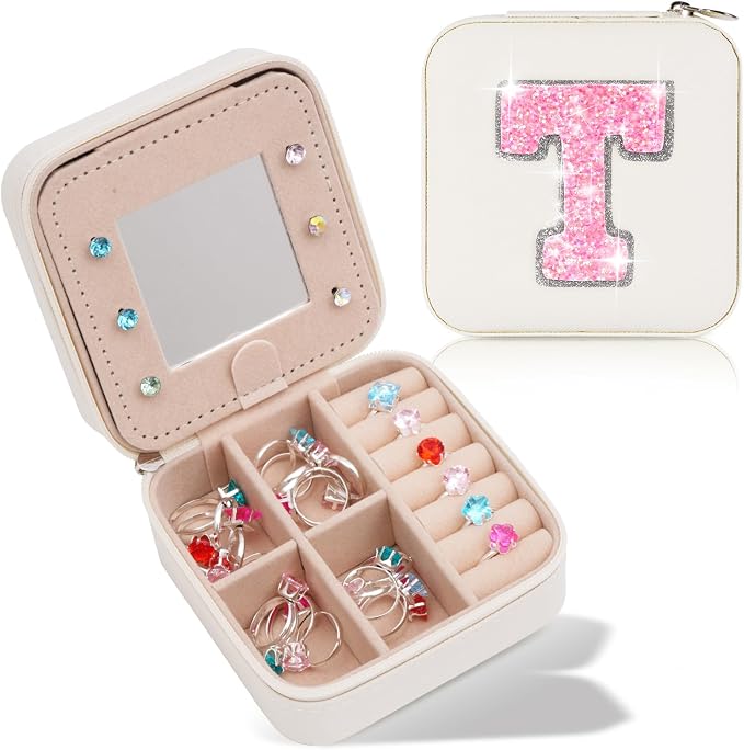 Uygafly Teacher Appreciation Gifts for Women,Teacher Gifts Ideas,Thank You Teacher Gifts from Students Birthday Gifts Teacher Retirement Gifts for Women Teachers Day Gift,Jewelry Case | Cream,T by Uygafly