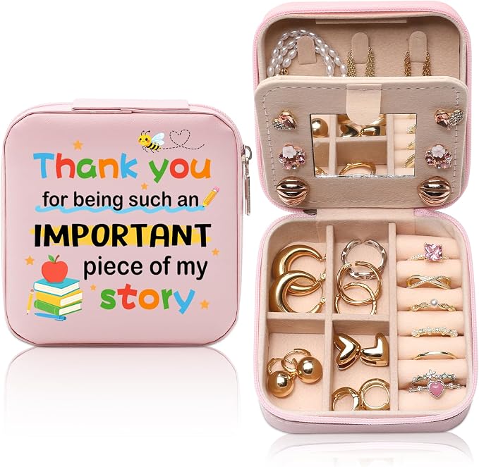 GAOLZIUY Teacher Appreciation Gifts for Women, Teacher Jewelry Box, Birthday Retirement Graduation Gifts for Teachers, Thank You for Being Such An Important Piece Of My Story Jewelry Case by GAOLZIUY