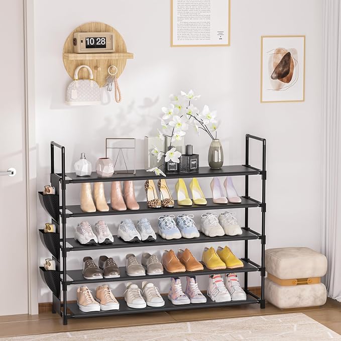 OYREL 5 Tier Shoe Organizer Rack for Closet, Entryway, Garage, Door, Space Saving, Shoe Holder Stand/Tower, Large, 20-25 Capacity - Image 9