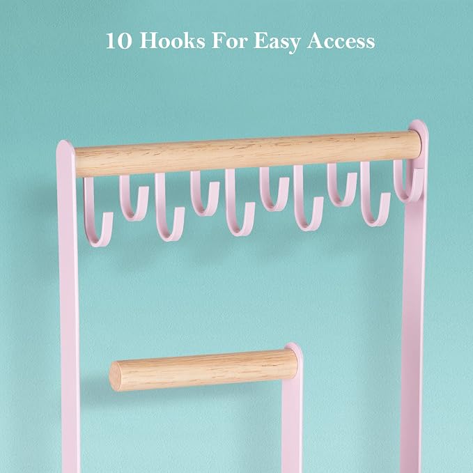 ProCase Cute Jewelry Stand, Aesthetic Jewelry Organizer for Dresser Vanity, Jewelry Holder Display for Necklaces Earrings, Gifts for Teen Girls Women, Bedroom Dorm Decor -Medium, Pink - Image 6