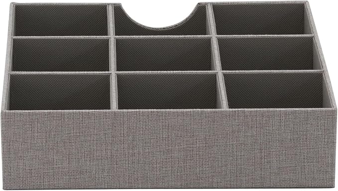 Household Essentials Grey 728-1 Deep 9 Section Drawer Organizer Box for Storage 12 in x 3.13 - Image 10