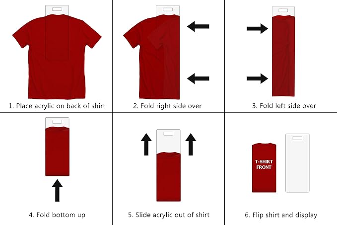 Shirt Folding Board Big and Tall Clear Acrylic 11.5" x 23" Neatly Stacked Shirts Sweaters Laundry Retail Department Clothing Stores Recreational Vehicles Hospitals Home by Marketing Holders - Image 4
