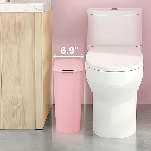 Cesun Motion Sensor Trash Can, 5 Gallon Automatic Bathroom Garbage Can with Lid, Touchless Smart Plastic Slim Wastebasket for Bathroom, Office, rv, Bedroom, Living Room, Pink - Image 4