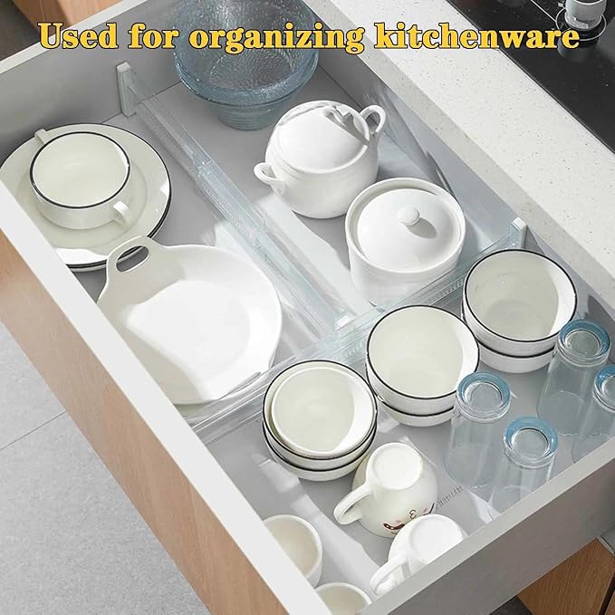 12 Pcs Drawer Dividers for Clothes, 3.15" High 11.34"-19.69" Adjustable Expandable Dresser Drawer Organizer, Clear Plastic Separators for Dresser, Baby Clothing (12, clear) - Image 7