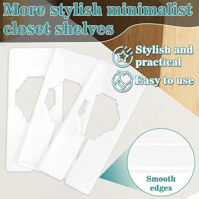 Sukh 30PCS Rectangular Closet Dividers - Plastic Closet Shelf Dividers For Clothes Organization Clothing Rack Tags Label for Wardrobe Retail Store Boutique Supplies Sturdy Durable No Burrs (White) - Image 7