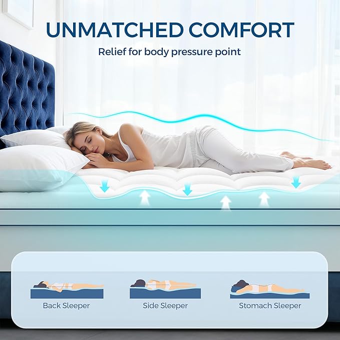 Premium Dual Layer 4 Inch Memory Foam Mattress Topper, 2 Inch Gel Memory Foam and 2 Inch Pillow Top Mattress Pad Cover for Back Pain, Extra Thick Comfort Support（Twin XL 39"x80"）