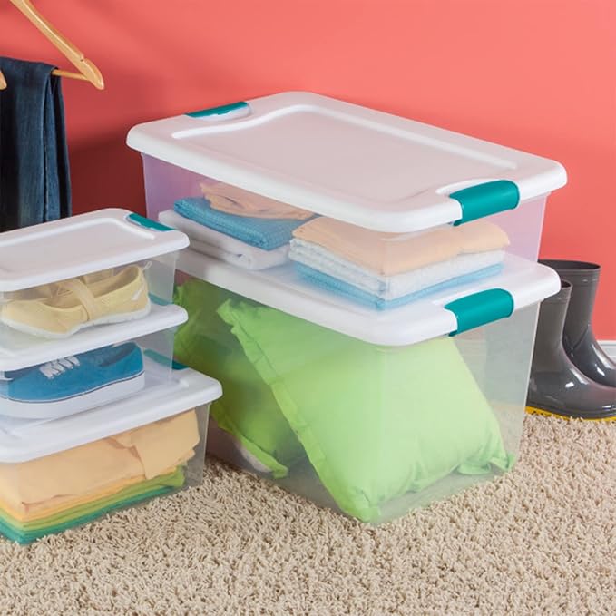 Latching Storage Box, See-Through Base, 32-Qt - Image 6