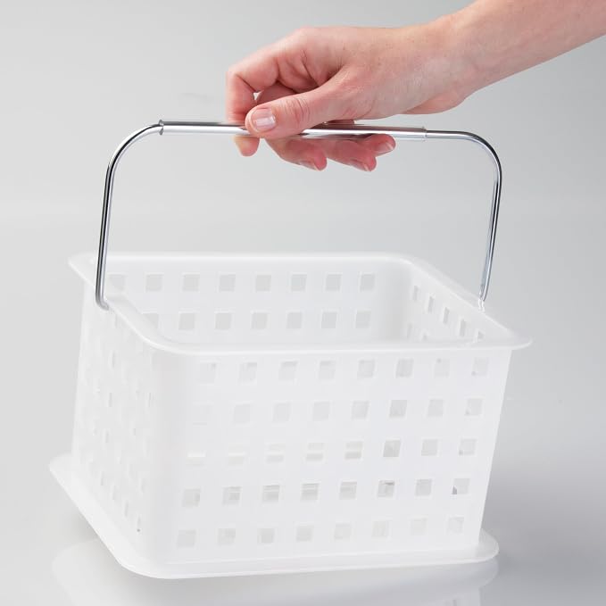 iDesign Small Shower Caddy with Handle, Portable Shower Organizer for Dorm or Bathroom, Clear Frost - Image 8