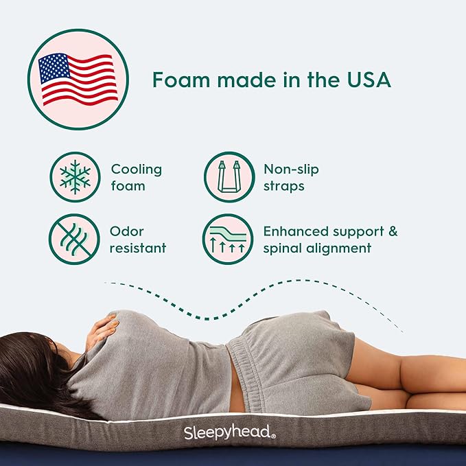 Sleepyhead Full 3 Inch Mattress Topper, Super Gel & Copper-Infused Memory Foam for College Dorm Beds, Cooling & Support, Made in USA, Removable Washable Cover, CertiPUR-US® Certified (Full 3")