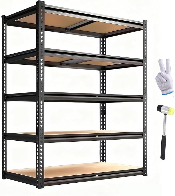 Garage Storage Shelves 72'',Ajustable Garage Shelving Units, Storage Shelves Heavy Duty, Metal Shelving for Basement, Warehouse, Workshop, Pantry, Closet, 2400 LBS, 16" D x 35.5" W x 72" H by Unknown