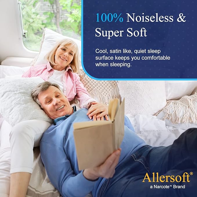 RV 6 Sided Zippered Mattress Protector with Secure Locking Zipper 51x74. Creates a Natural Seal Around Your Mattress from Dust, Pet Dander, Pollen, Liquids & More. Oeko-Tex Cert