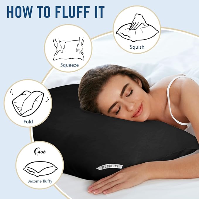 Piwaal Luxury Hotel Pillows for Sleeping 4 Pack,Bed Pillows Queen Size Set of 4,Down Alternative Filling,Pillows for Back,Stomach and Side Sleepers