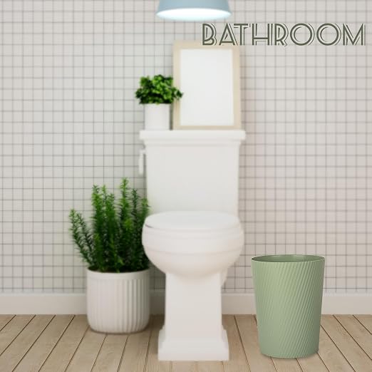 UUJOLY Small Trash Can Wastebasket Garbage Can Container Bins for Bathrooms, Laundry Room, Kitchens, Offices, Kids Rooms, Dorms (Mint Green) - Image 2