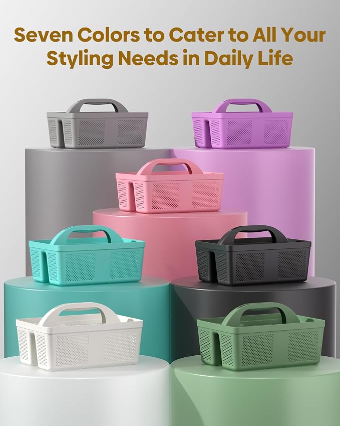 4 Pack Portable Shower Caddy, Integrated Handle, Reinforced Plastic, Organizer Storage Bathroom Supplies and Beauty Products, Cleaning Supplies, Shower Basket for Home, Dorm, Shelf and Cabinet - Image 7