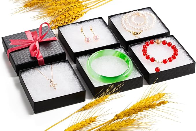 GEFTOL Jewelry Gift Boxes 20 Pack 3.5x3.5x1 Inch Cardboard Jewelry Boxes,Small Gift Boxes for Jewelry Earrings Necklaces Handmade Bangles Bracelets(Black) - Image 6