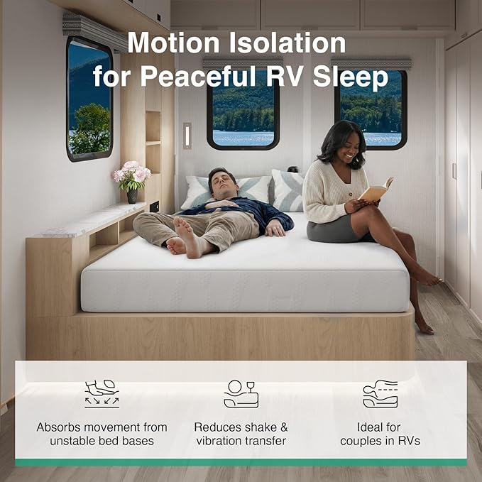 Novilla 8 Inch RV Short Queen Mattress, Gel Memory Foam Short Queen Size Mattress for RVs, Campers & Trailers, Cooling & Breathable Design, CertiPUR-US Certified, 75"x60"