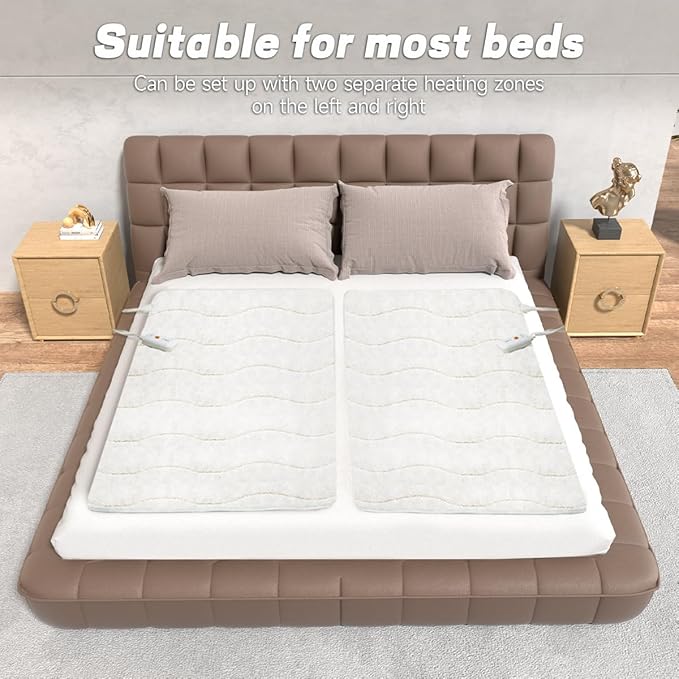 Heated Mattress Pad Mini Twin Size - Single Control Electric Mattress Pad with 4 Heat Settings & 10 Hour Auto Off, Fast Heating Bed Warmer Mattress Deep Pocket Machine Washable,31"x 55"