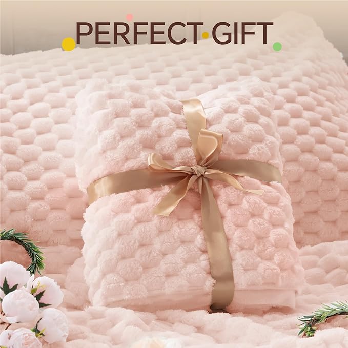 BEDELITE Fluffy King Size Comforter Set - Pink Fleece Soft Comforter for King Size Bed, Luxury Warm Bedding Set for Winter, Fuzzy Bed Set 3 Pieces (1 Comforter, 2 Pillowcases)
