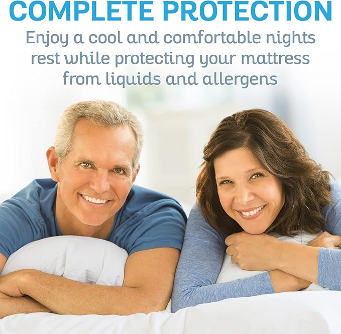 Sures Waterproof Mattress Protector - California King Size Bedsheet - Fitted Machine Washable Bed Sheet - Vinyl Free Bedwetting Cover Pad - for Kids, Adult, Elderly