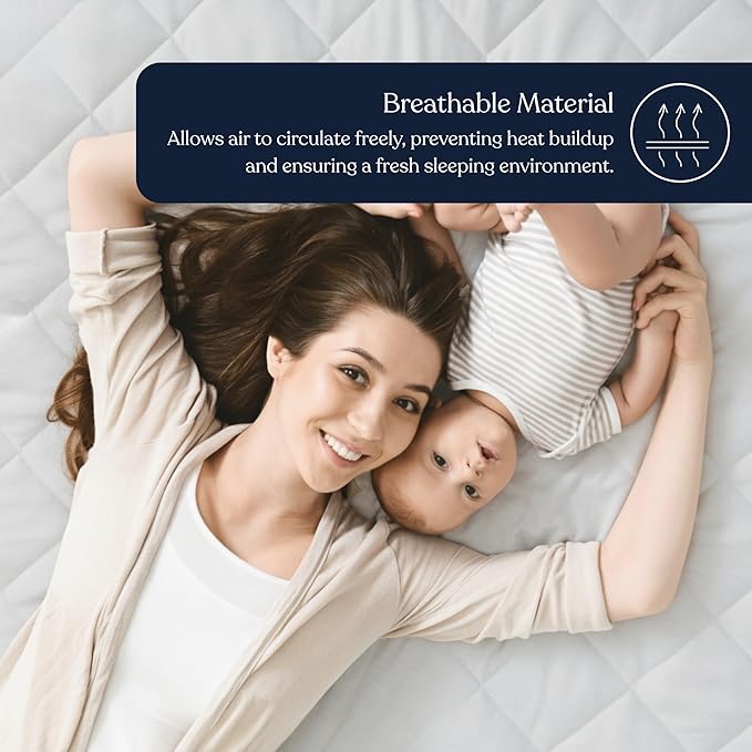 Delara 100% Organic Cotton Quilted Mattress Protector, GOTS Certified, Ultra-Soft Cooling & Breathable, 400 GSM Plush Padding, Deep Pocket 18 Inches, Machine Washable (Twin 39"x75")
