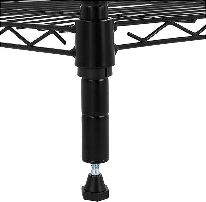 Amazon Basics 4-Shelf Adjustable Heavy Duty Steel Wire Rack Storage Shelving, Sturdy Garage Shelving, 350 lbs Capacity Per Shelf, Easy No-Tool Assembly, 36" x 14" x 54", Black | Heavy Duty, Adjustable, for Kitchen, Garage, Storage, Shelving Organizer - Image 5